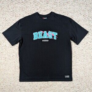 Mr Beast T-Shirt Fuzzy/Carpet Logo Adult MEDIUM Black Embroidered YouTube